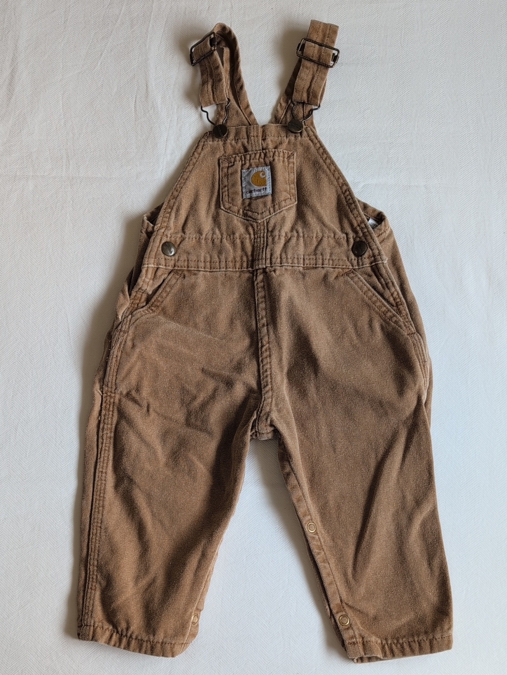 Carhartt Toddler Canvas Duck Bib Overalls Tan Brown Size 24M Unisex Baby